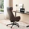 Mid-Century Modern Coffee Leatherette Gaslift Adjustable Swivel High Back Office Chair with Footrest and Armrest